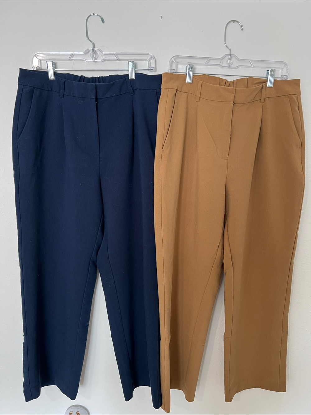 Old Navy Navy and Camel Straight-Leg Tailored Pants Duo